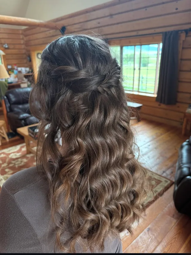 bridal party half up